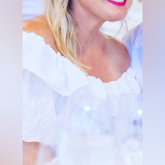 2 Piece Outfit (Off The Shoulder Crop Top & Wide Leg Pants Set) - White - L - Picture 13 of 16